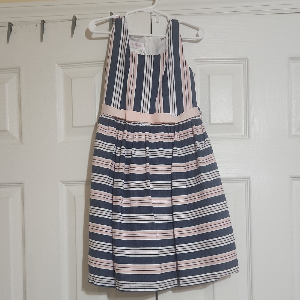 Striped Navy and Pink Kids Dress